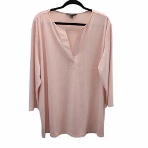 Banana Republic Blush Pink Long Sleeve Split Neck Tunic Top XXL